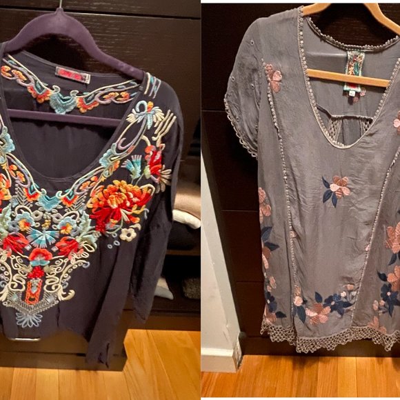 Two Johnny Was Size L Blouses - Picture 1 of 7